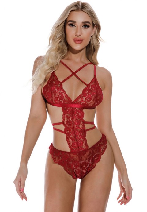 Unlined Strappy Lace Teddy-XY1569