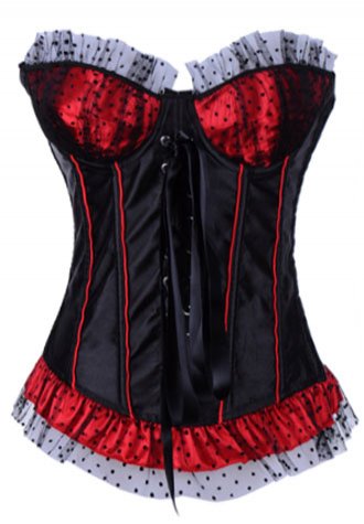 Ruffle Trim Overbust Corset-AM2892