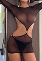 Classy In The Streets Mesh Chemise-WYZ3442A